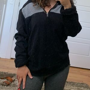 Prince & Fox black and gray quarter zip jacket